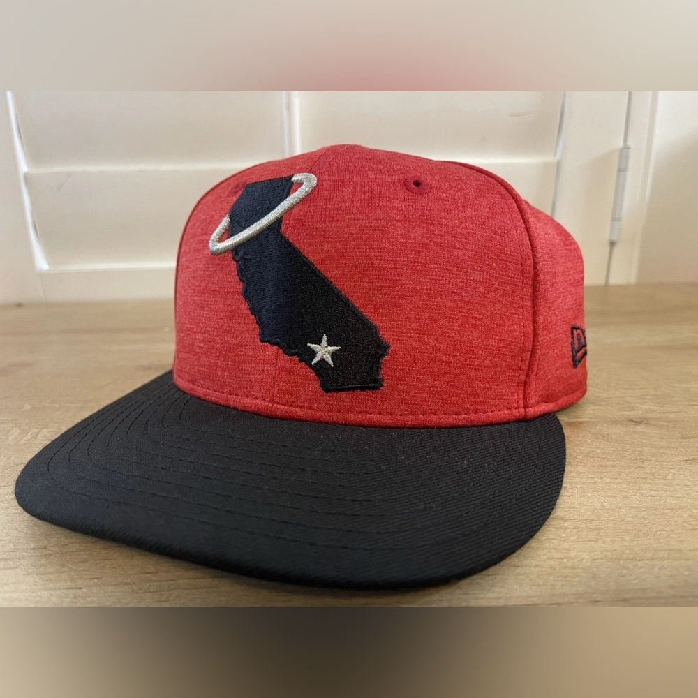 New Era Hat California Angels 7-1/4 Red Black Cooperstown Collection Retro MLB